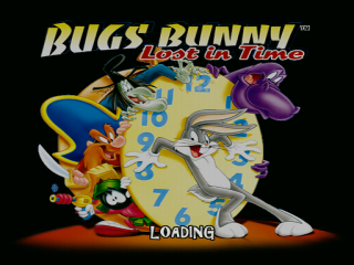 Bugs Bunny Lost in Time title screen for Playstation